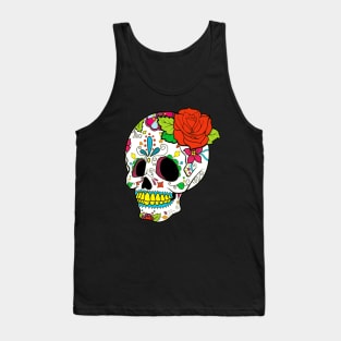 skull decorated by hand for the day of the dead Tank Top